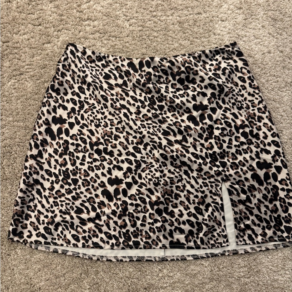 Princess Polly Black and Cream Animal Print Mini Skirt